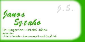 janos sztaho business card